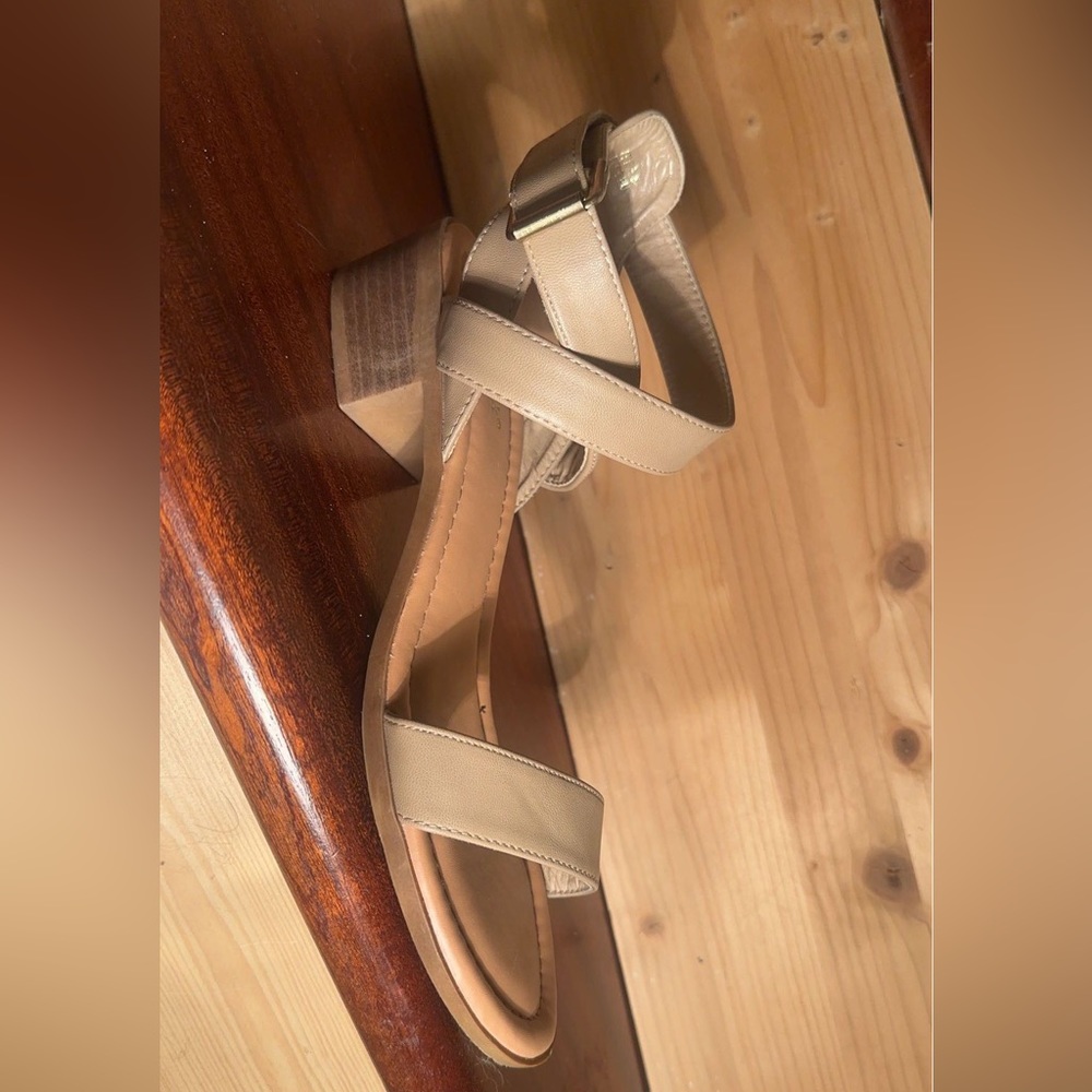 beige ankle strap heels
